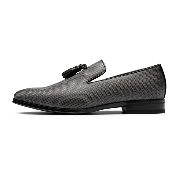 Men's Microfiber Tassle Dress Loafers - GREY - 2